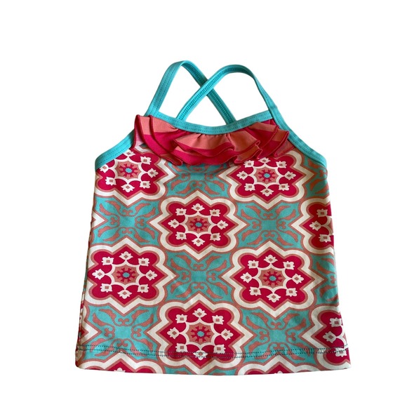 Tea Other - Tea ruffled tankini top aqua blue and pink. Size 18-24 months.